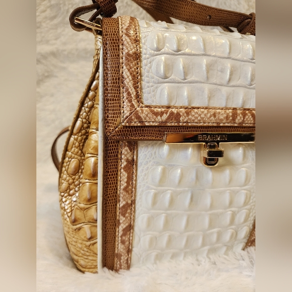 Brahmin Margo Crossbody Bag In Dune Alamosa - Picture 2 of 11